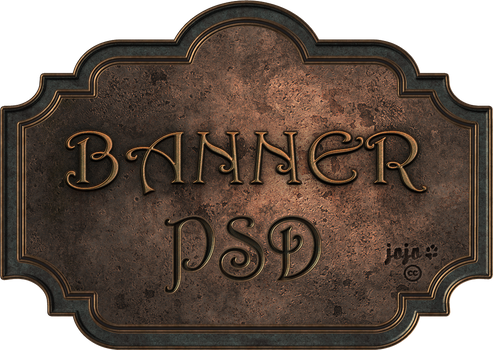 Bronze metal banner PSD 1