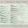 35 thorns brushes for Illustrator (AI)
