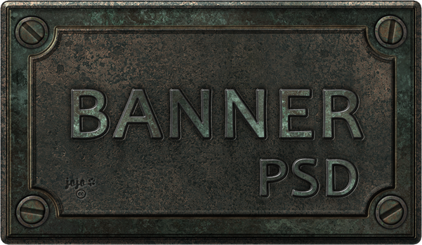 Bronze metal banner PSD 2