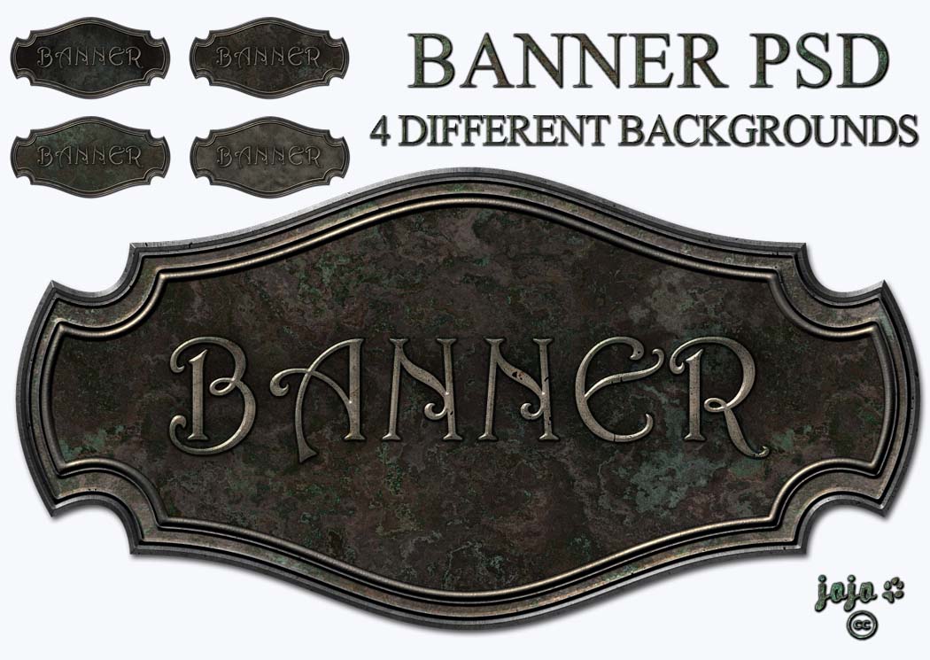 Metal banner PSD 3 by jojo-ojoj on DeviantArt