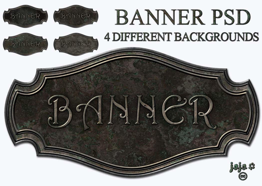 Metal banner PSD 3 by jojo-ojoj on DeviantArt