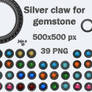 Silver claw for gemstone