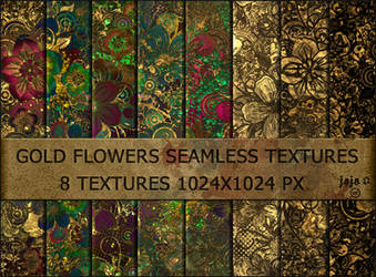 Gold flowers seamless textures