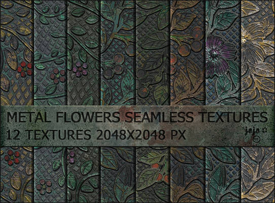 Metal flowers seamless textures
