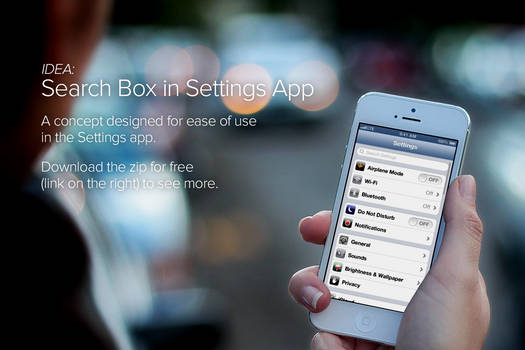 Idea: Search Box in Settings App