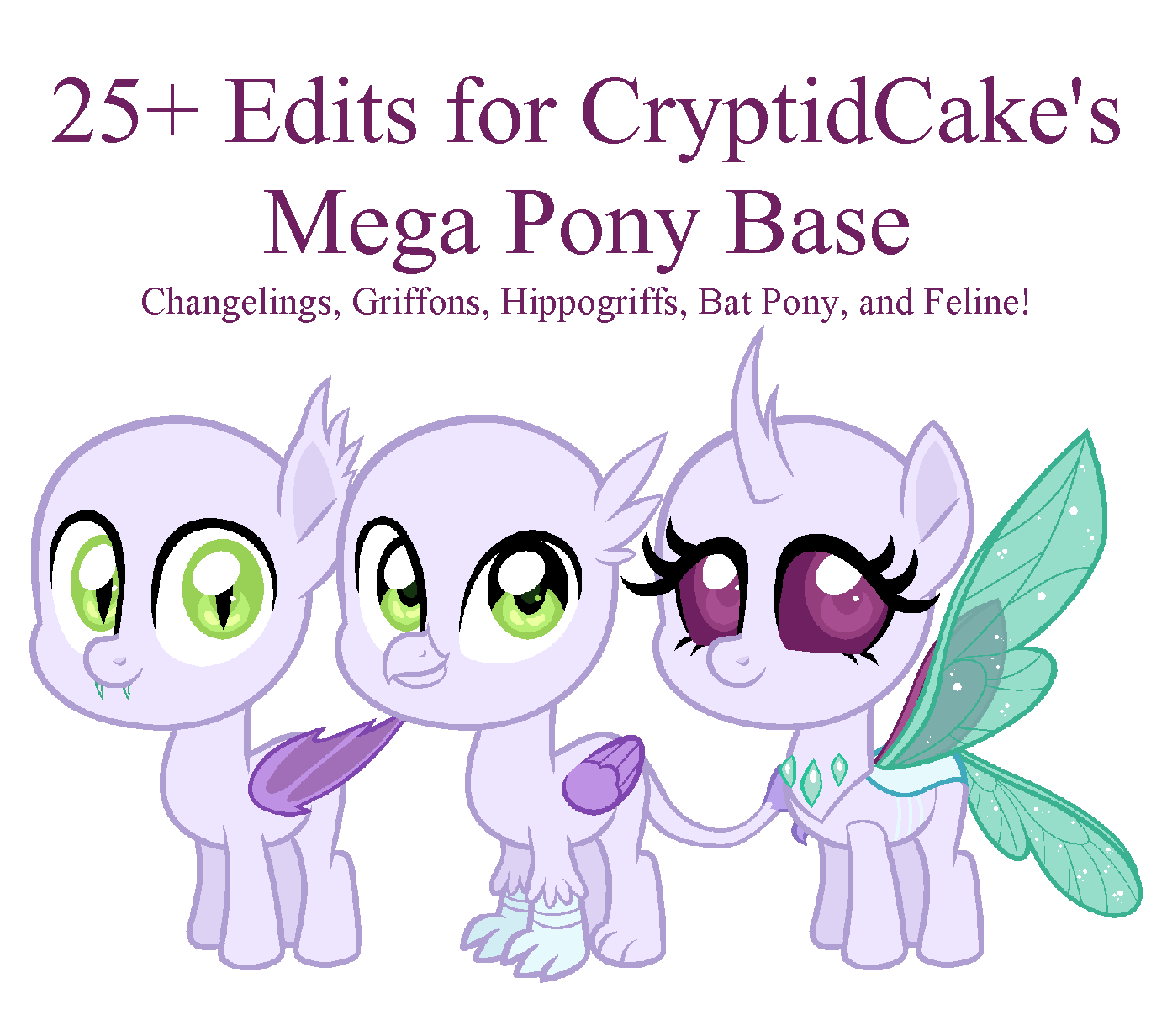 [F2U] Species addon for CryptidCake's Pony Base by LavenderRain17 on ...