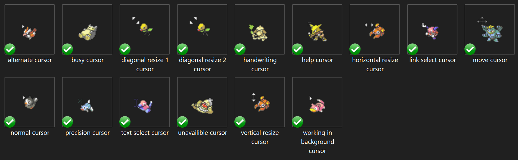 Pokemon Cursor Collection - Custom Cursor