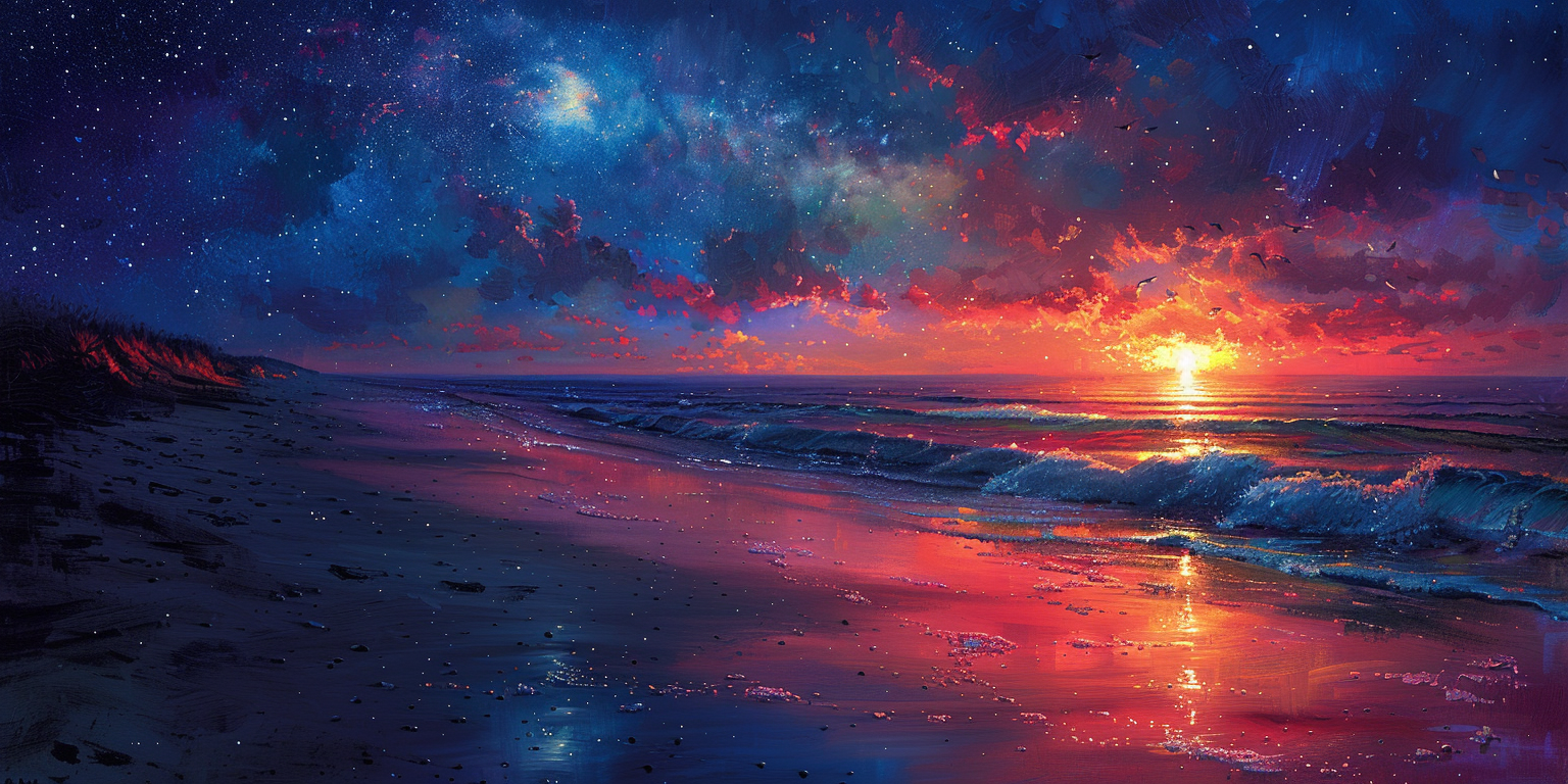 Luminous Starry Summer Sky and Beach Sunset by Jeez007bd on DeviantArt