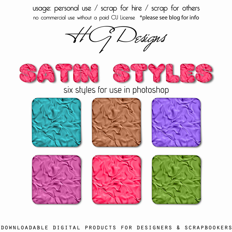 Satin Photoshop Styles by HGGraphicDesigns