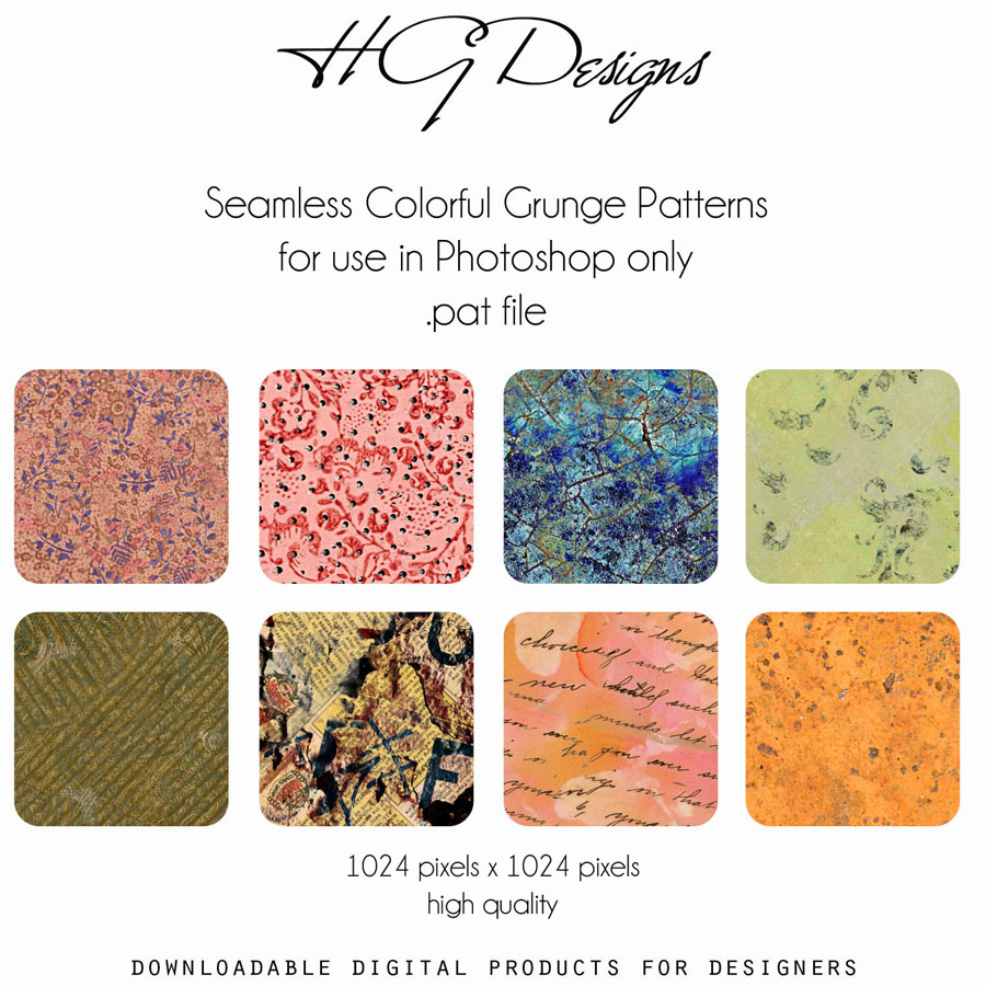 Colorful Grunge Seamless Patterns