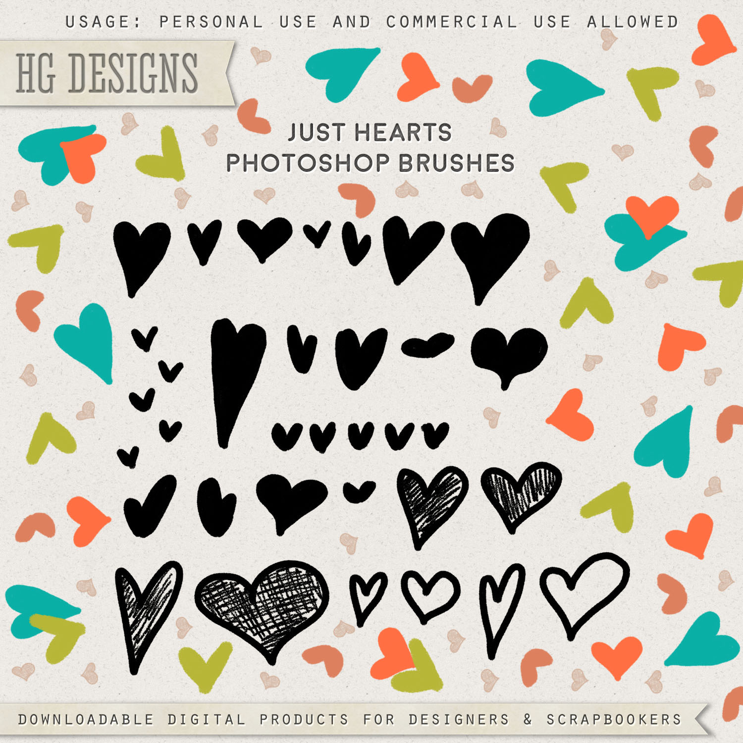 PS Brushes: Just Hearts