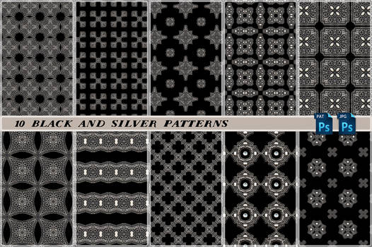 Free Black And Silver Seamless Tiling Patterns