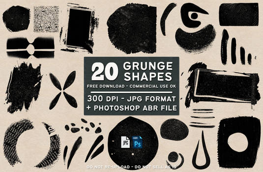 Free Grunge Shapes Pack - Brushes And Jpg Files