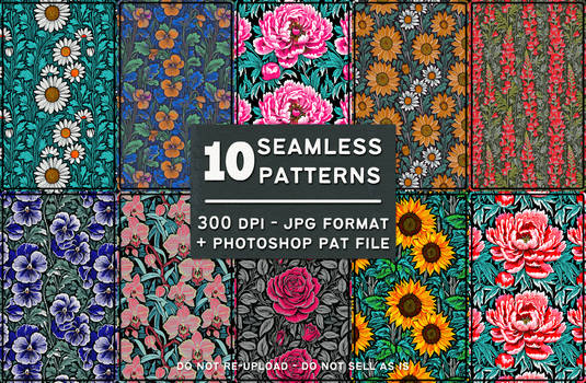 Free Seamless Tiling Flower Patterns