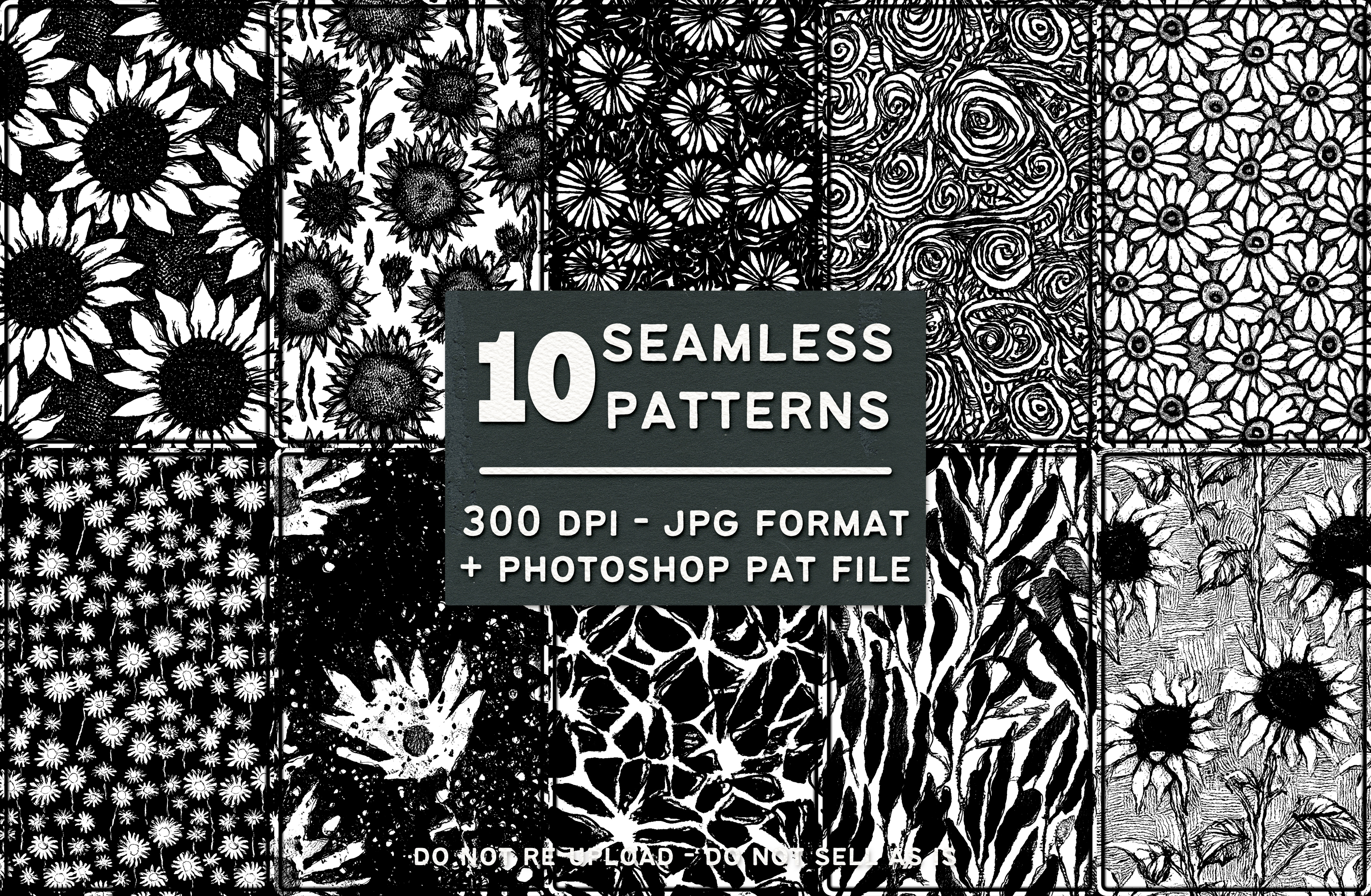 Free Black And White Floral Seamless Patterns
