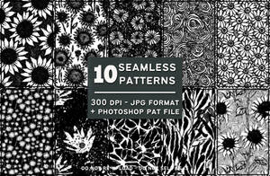 Free Black And White Floral Seamless Patterns