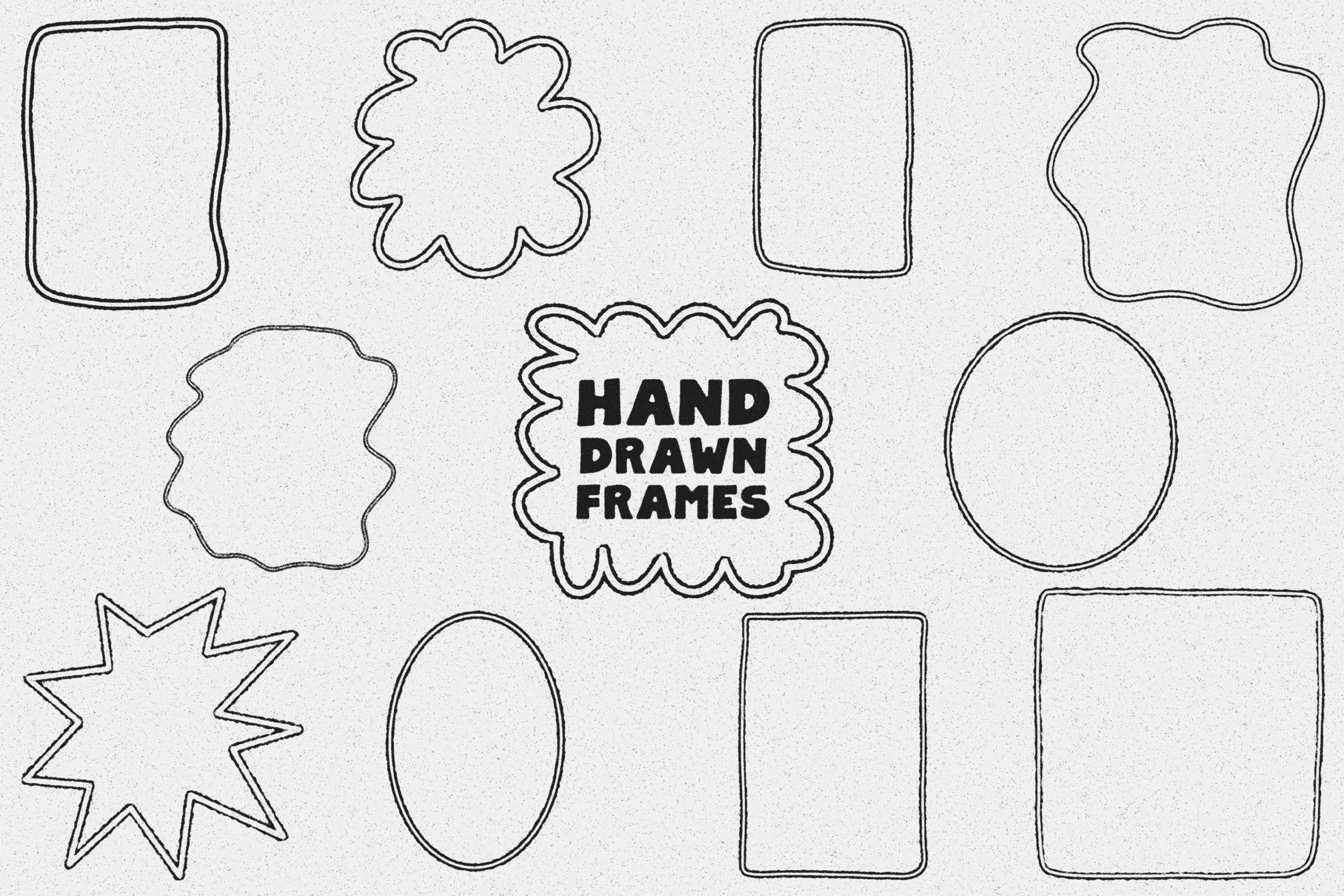 Free Hand Drawn Outlined Frames Clipart Set