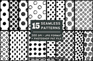 Free Hand Drawn Dot Seamless Tiling Pattern Set