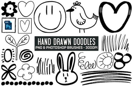Free Hand Drawn Doodles PNG And Photoshop Brushes