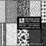 Free Black And White Seamless Tiling Patterns Set