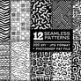 Free Seamless Tiling Black And White Pattern Set