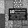 Free Seamless Tiling Black and White Patterns Set