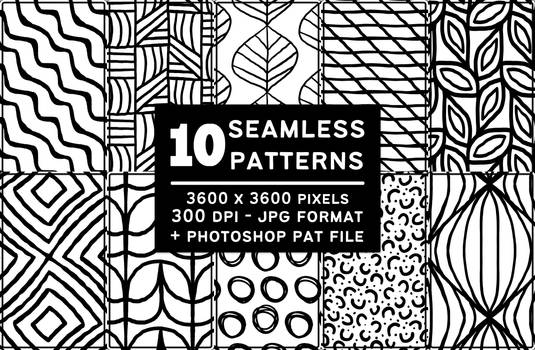 Free Seamless Tiling Hand Drawn Pattern Set