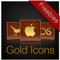 Gold Leather Social Media Icon