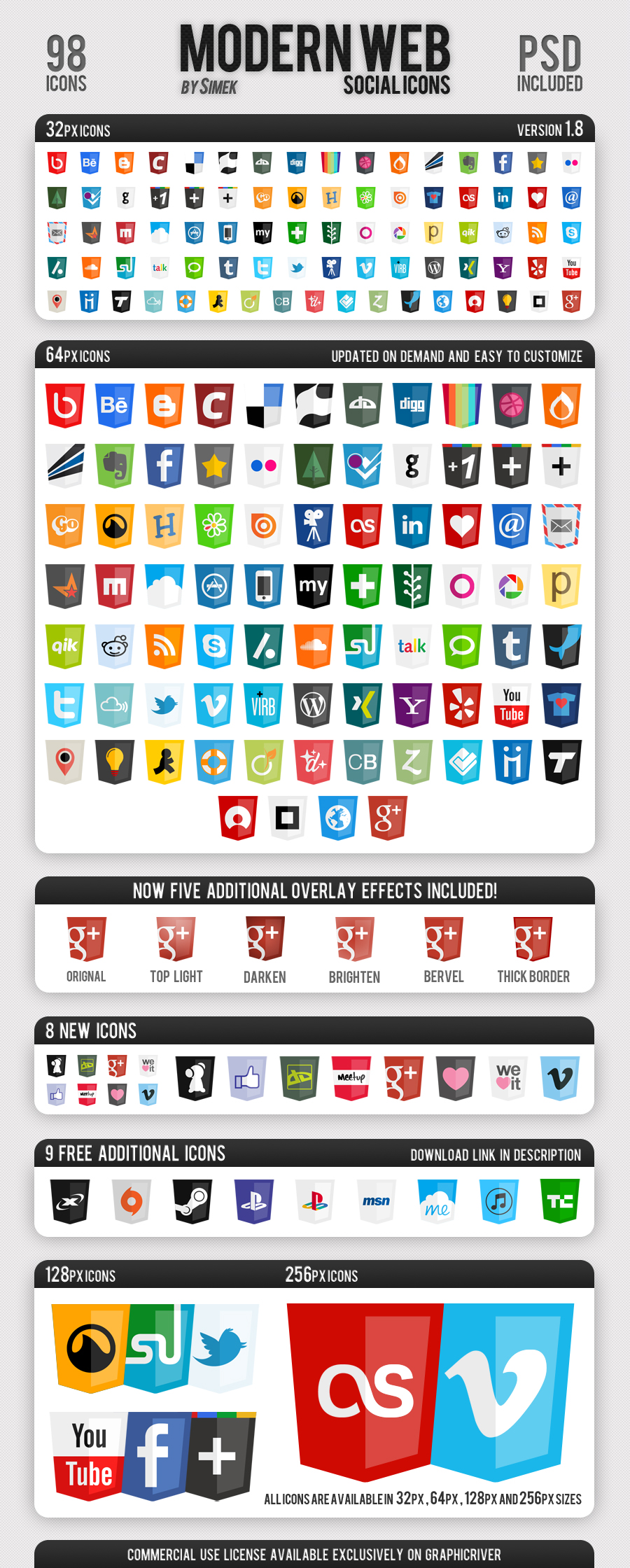 Modern Web Social Icons
