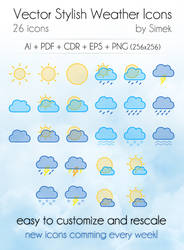 Vector Stylish Weather Icons