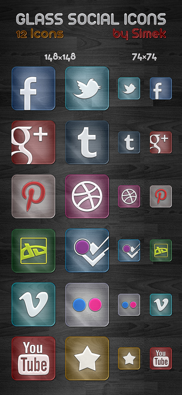 Glass Social Icons