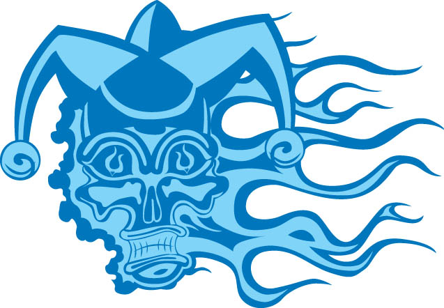 Flaming Jester Blue by robjoeball on DeviantArt