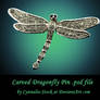 Dragonfly Pin - Carved