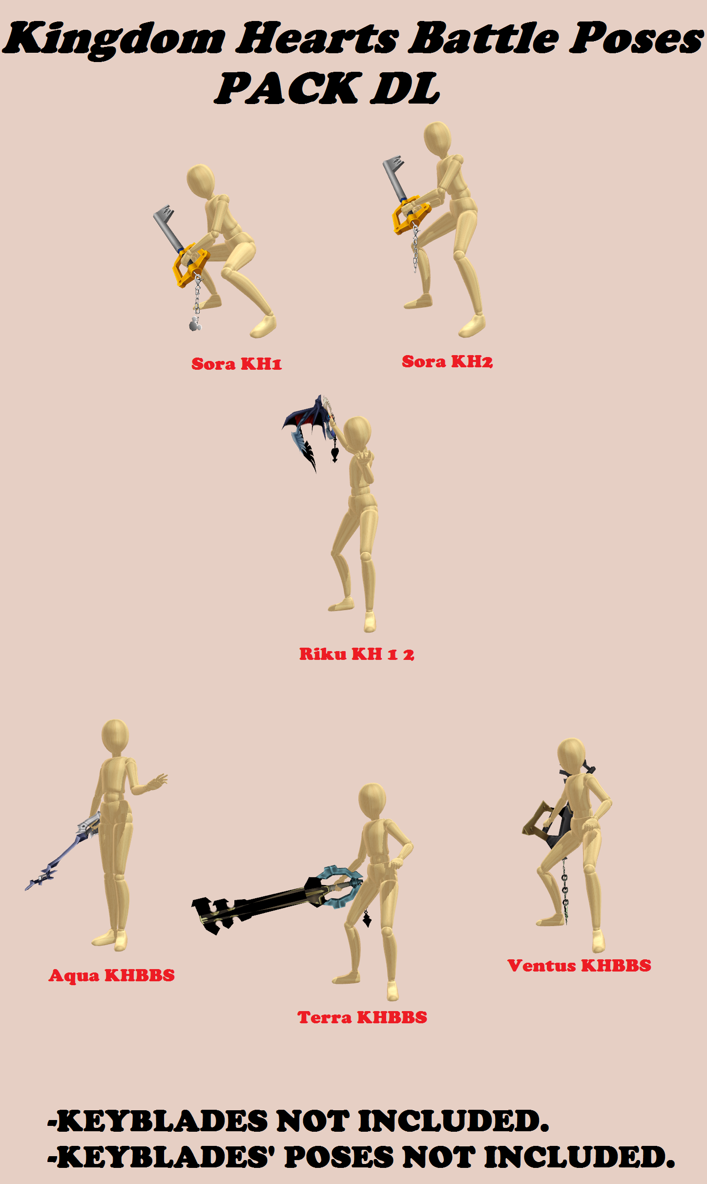 .:MMD Poses DL Series:. KH Battle Poses Pack 1