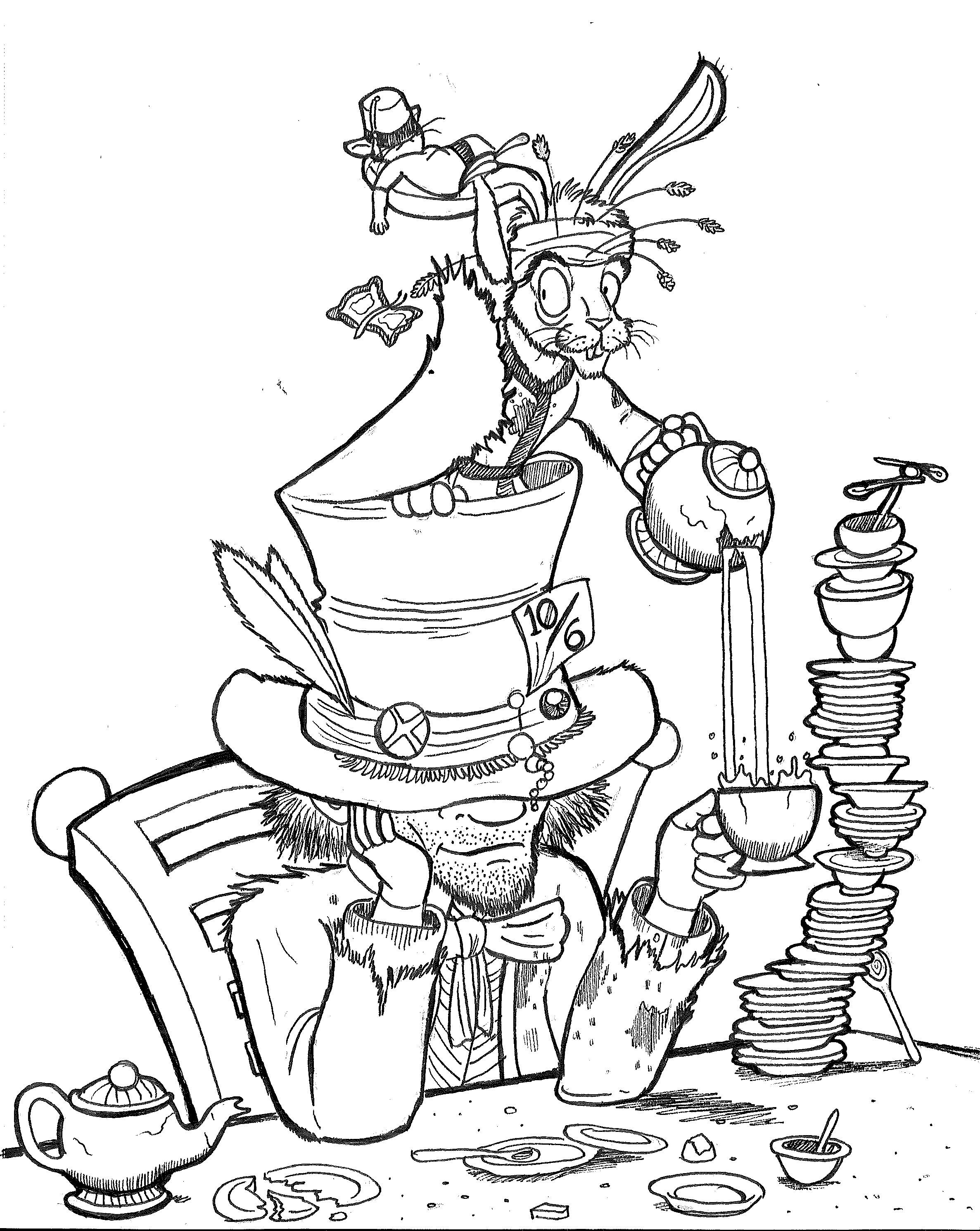 Mad Hatter, March Hare, Dormouse by DevinQuigleyArt on DeviantArt