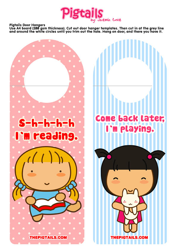 Pigtails cute door hangers by jazgirl on DeviantArt