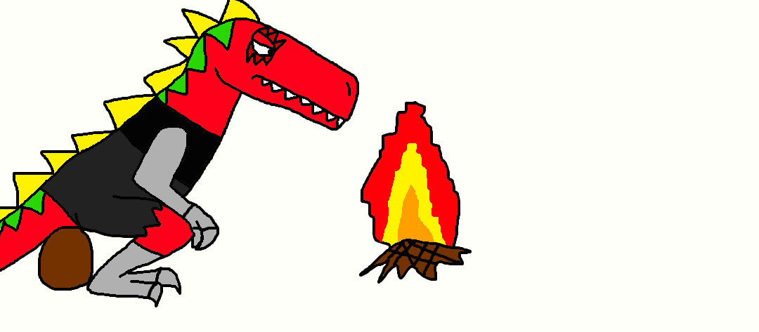 Sitting next to the fire by Dinorex50 on DeviantArt