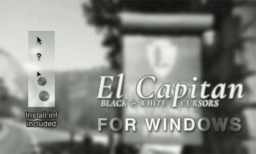 Black and White El Capitan Cursors for Windows