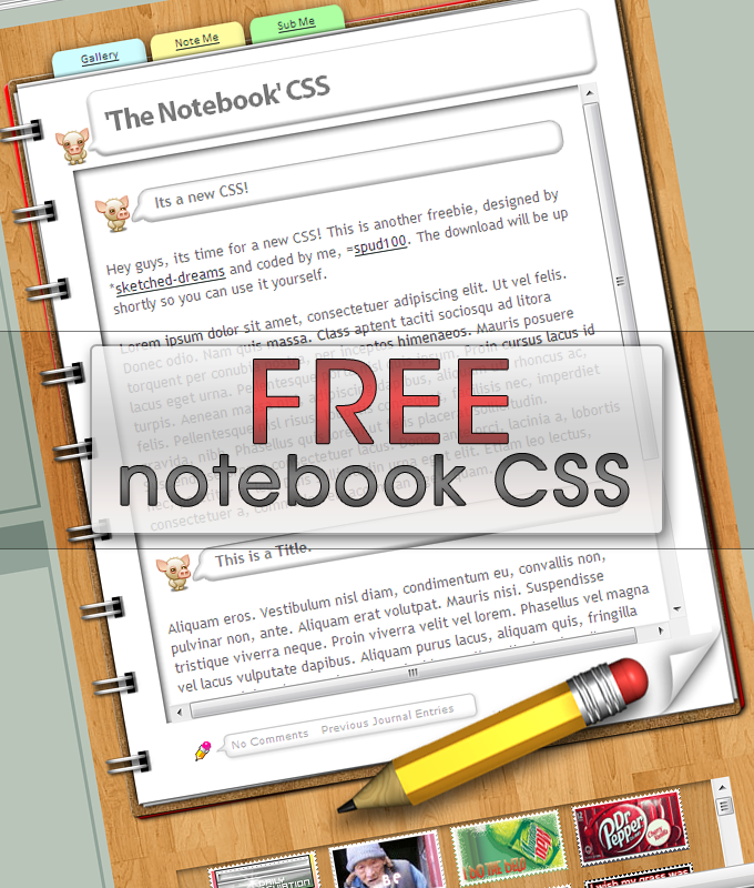 'The Notebook' Free CSS