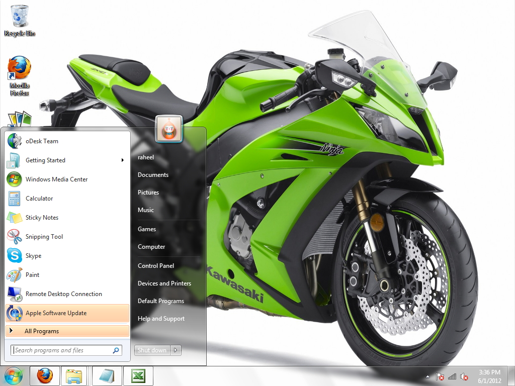 Kawasaki-Ninja-ZX-10R Windows 7 theme