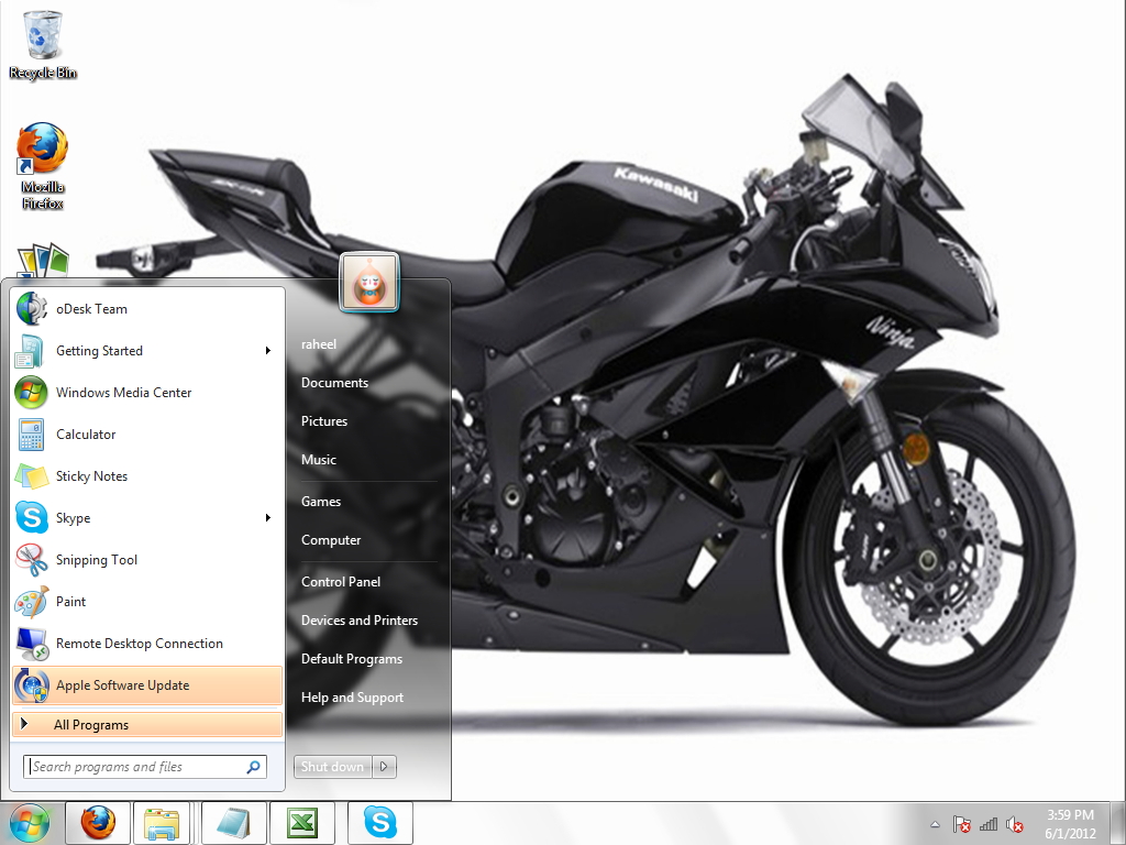 Kawasaki-Ninja-ZX-6R Windows 7 theme