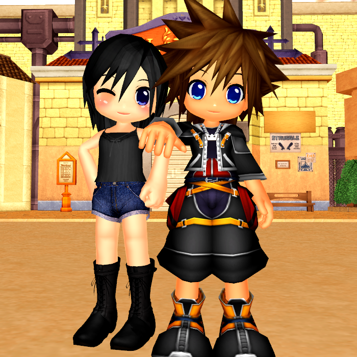 Chibi Xion and Sora DL