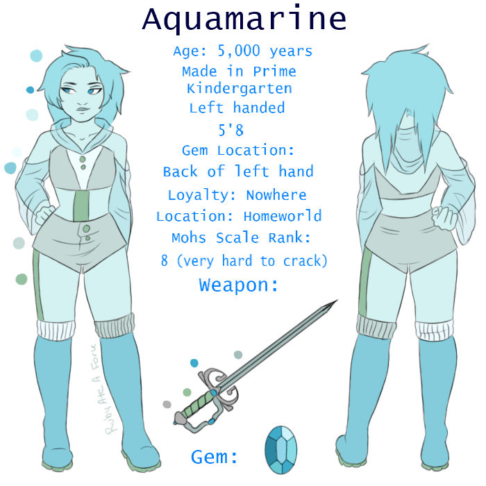 Aquamarine Gemsona Reference by CeccaRawr on DeviantArt