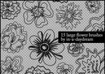 Handdrawn Flower Brushes by in-a-daydream