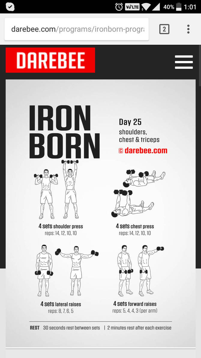 Ironborn 30 day workout best sale