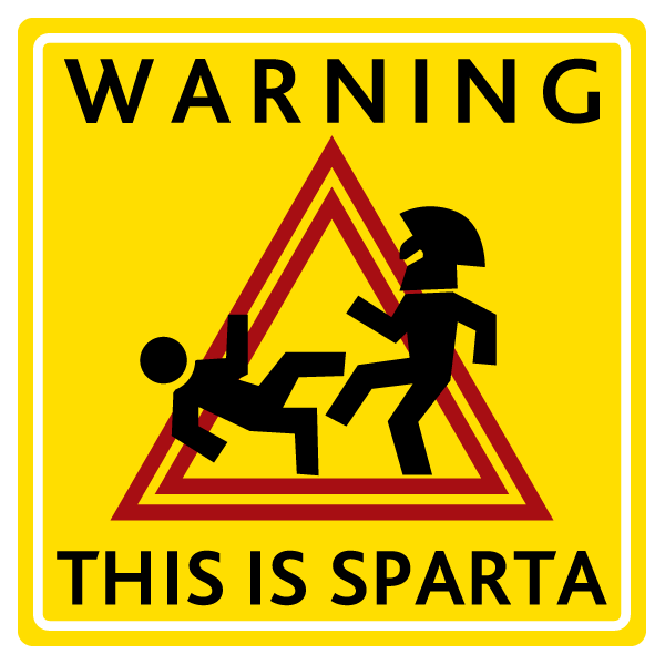 WARNING This is Sparta Plastic Sign 00123 