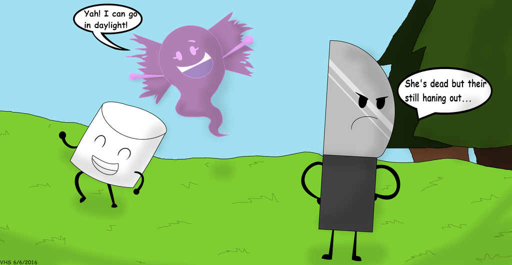 Inanimate Insanity 2 Marshmallow, Bow, Knife by PlagueWerewolf on