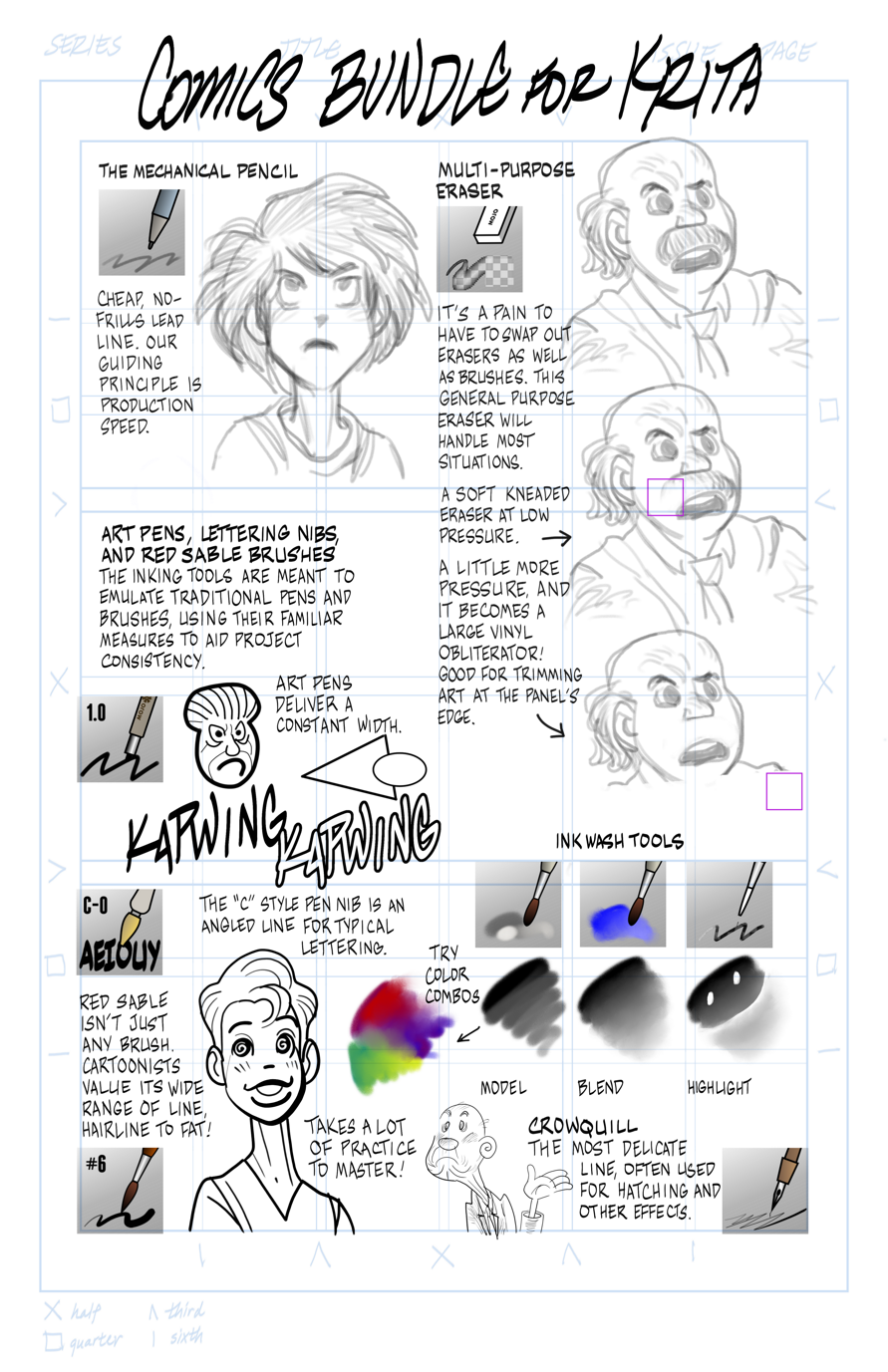 Krita comics and cartooning bundle