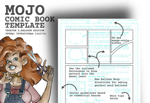 Mojo Comic Book Template V2 for Krita