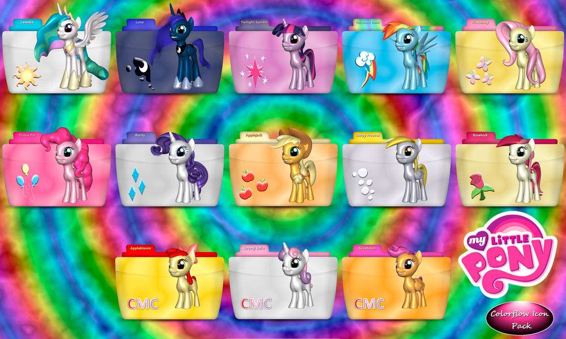 MLP Colorflow Folder Icons by SchnuffelKuschel on DeviantArt